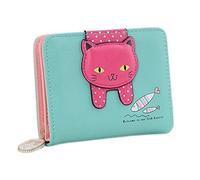 Jzhen Mini Sveglio Della Portafogli, Portafoglio Gatti per Donna da Portafoglio in Morbida Pelle