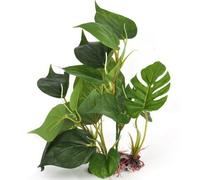Jzhen Pianta Acquatica Artificiale Pianta,Piante di acqua Artificiale Erba in Plastica Verde per Decorativo Acquario con Base
