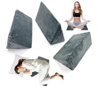 JZHLLA Confezione da 3 cuscini a cuneo per letto, in schiuma, per yoga, supporto per gambe, schiena, collo, comodi, mini cuscini a cuneo per divano, letto, ufficio (3)