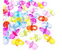 JZK 100 x Colorati finti ciucci plastica bomboniere decorativi per scatolina confetti battesimo nascita compleanno neonata bimbi ciucciotti piccoli per bomboniere