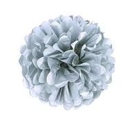 JZK 10x Argento pom pom carta velina 25cm decorazioni festone per matrimonio compleanno battesimo bimbo bambina Natale laurea nascita comunione camera da letto per ragazza addobbi pompon pon pon