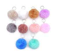JZK 10x Blu bianco grigio rosa portachiavi pompon 7cm pompom soffici portachiavi pom pom bomboniere donne, morbido porta chiavi pallina peluche pon pon omaggi ringraziamenti feste compleanno ragazze