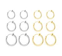 JZK 12pz 11mm 13mm 15mm piccolo falso cerchio orecchino non forati anello naso non piercing setto naso clip-on, falso cerchio piercing elica, anello cartilagine