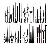 JZK 14 Stili kit lancette nero per orologio parete piccolo e grande, lancette orologio corte e lunghe in metallo ricambio per movimento orologio quarzo, accessorio di riparazione orologio quarzo