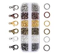 JZK 140x Chiusure per Artigli di Aragosta per Gioielli + 990 Pezzi Anelli per Salto Aperti, Kit di Accessori Fai-da-Te per Gioielli Creazione di Gioielli Gioielli Fatti a Mano