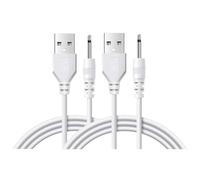 JZK 2 pezzi 1m USB a 2.5mm DC Jack colore bianco Cavi caricabatterie Cavo compatibile con cavo per massaggiatore Wand Per massaggiatori Ricarica