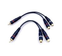 JZK 2 Pezzi 20cm Cavo sdoppiatore a Y 1 Spina RCA Maschio a 2 connettori Femmina RCA per Home Audio Video AV, Home Theater, Amplificatore di Potenza, Amplificatore a valvole e Altoparlanti