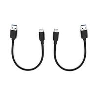 JZK 2 pezzi 30 cm Cavo ricarica rapida USB C corto, cavo ricarica USB A a tipo C 3A, cavo dati per iPhone 15/16, cavo alimentazione per Samsung Galaxy S22/S21, per Google Pixel, per Huawei P30/P20