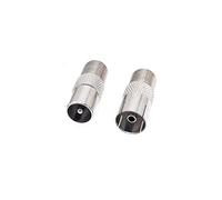 JZK 2 pezzi F femmina a TV maschio/9,5 mm femmina connettore coassiale per antenna TV, adattatore coassiale RF per antenna satellitare, connettore SAT per cavo aerea e satellite