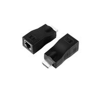 JZK 2 pezzi HDMI a RJ45 estensione fino a 25 m, cavo di rete HDMI-Ethernet 1080p Cat 5e/6 convertitore maschio-femmina ripetitore trasmettitore ricevitore adattatore per HDTV, PS4, STB, DVD