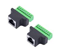 JZK 2 pezzi presa RJ45 femmina a 8 pin RJ45 connettore terminale di blocco - convertitore di presa di rete Ethernet per riparazione e risoluzione dei problemi