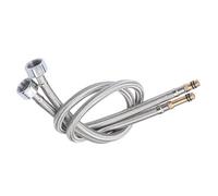 JZK 2 tubi flessibili intrecciati in acciaio inox e gomma per rubinetto dell'acqua calda e fredda, 60 cm, M10 x 1/2