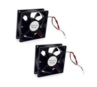 JZK 2 ventole di raffreddamento 80 x 80 x 25 mm DC 5 V piccole 80 mm con 2 cavi pin, 4200 rpm, 0,36 A, 8025 con cuscinetti a sfera DC senza spazzole da 8 cm, ventola per stampante 3D, ventola per PC