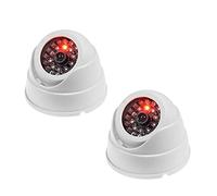 JZK 2 x Videocamera Telecamera Finta sorveglianza da Esterno Interno con Lampeggiante IR infrarossi CCTV, Bianco