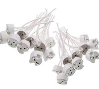 JZK 20 Ceramica portalampada G4 GU5.3 MR11 MR16 con 10 cm cavi silicone per lampadina GU5.3 G4 MR11 MR16 faretto alogene/LED/CFL