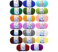 JZK 20 Multicolore 50g Super Morbido Filato di Lana di Cotone, matassine gomitoli Cotone per Uncinetto e Maglia per Indumenti Bambini amigurumi Cappello Sciarpa