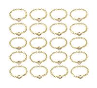 JZK 20 x Oro bracciale a catena con chiusura a levetta per creazione di gioielli, braccialetti amicizia per donne e adolescenti unisex, braccialetto bijoux per bomboniere festa omaggi regalo