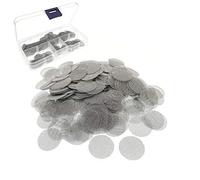 JZK 200 x Acciaio INOX filtri per pipa 15mm fine retine per pipe tabacco tubo fumo e bong, argento schermi filtrini per pipa con scatolina