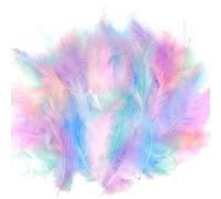 JZK 200x Piume Soffici Naturali Colorate pastello per lavoretti di bricolage Piume Vere multicolore per mestieri Materiale Fai da Te DIY, acchiappasogni, Fascinator, Cappello, Decorazioni per Torte