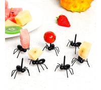 JZK 24 formiche a forma di formica per bambini, divertenti forchette da frutta, mini forchette per torte, stoviglie per feste a tema insetti
