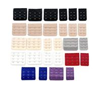 JZK 28 prolunghe per reggiseno, 2 ganci, 3 ganci, set di prolunga per reggiseno, nero, bianco, beige, grigio, blu, rosso, viola, multicolore, Taglia unica