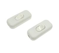 JZK 2x Massimo 6A bianco Interruttore a cavo in linea bipolare, interruttore in linea a due poli con isolamento, accetta 1-2 fili tondi o piatti, interruttore per lampada o piccoli elettrodomestici