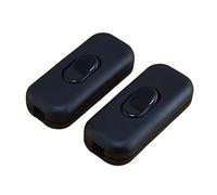 JZK 2x Massimo 6A nero Interruttore a cavo in linea bipolare, interruttore in linea a due poli con isolamento, accetta 1-2 fili tondi o piatti, interruttore per lampada o piccoli elettrodomestici