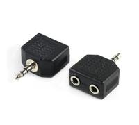 JZK 2x Splitter adattatore divisore per cuffie jack 3.5mm per telefono cellulare/lettore MP3/laptop/tablet/altoparlante/auricolare, Spina jack 3.5mm a jack doppie 3.5mm, adattatore audio stereo