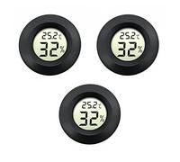JZK 3 x piccolo termometro digitale rotondo igrometro con batteria per auto/camera da letto/bagno, monitor di umidità delle stanze del misuratore di temperatura per serbatoio rettile