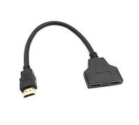 JZK 30 cm Cavo adattatore splitter HDMI 1 a 2 vie, 1 in 2 uscite, cavo di prolunga HDMI maschio a doppia femmina 1080P per monitor HDTV HD, LED, LCD e proiettori