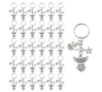 JZK 30 portachiavi a forma di angelo custode, per battesimo, baby shower, feste, comunione, battesimo, matrimonio, angelo, regalo, regalo funerario, ricordo per gli ospiti