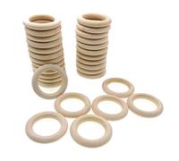 JZK 30 x 6CM Piccoli Anelli in Legno Naturale per macramè lavoretti, Anello Legno per Artigianato bigiotteria dentizione Bambini Neonato Arco Giochi, per Fare portavaso pianta da Appendere Macrame