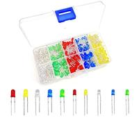 JZK 300 Pezzi Diodi LED 3mm 5mm rosso verde blu giallo bianco, kit assortimento di diodi a emissione luminosa led 3mm 5mm, diodi LED rotondi a 2 pin luce 3mm 5mm