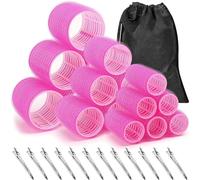 JZK 31 in 1 Extra grandi piccoli bigodini autoadesivi per boccoli capelli senza calore con fermagli, bigodini vecro per arricciare capelli lunghi/corti e frangia tendina, bigodino grande per volume