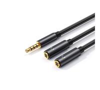 JZK 35CM sdoppiatore per cuffie da 3,5 mm, cavo adattatore Aux maschio placcato in oro a 2 femmine, sdoppiatore audio stereo a Y da 3,5 mm, per iPhone/iPod/iPad, per Samsung, lettore MP3, laptop