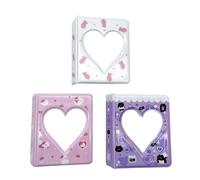 JZK 3PCS 3 Inch instant instax camera photo album, 36 tasche 6x9cm kpop idol mini photocard photo card holder, a forma di cuore portatile piccolo album di foto libro per la raccolta di foto