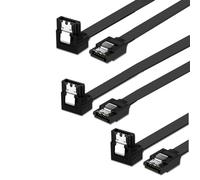 JZK 3PCS 35cm 90 gradi angolo retto SATA III, cavo SATA 3 HDD, cavi dati 6 Gbps, cavo di alimentazione SATA per SSD, HDD, driver CD, masterizzatore CD, nero