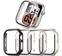 JZK 4 custodie protettive per Apple Watch Series 10 46 mm, 2024 rigida PC ultra sottile custodia integrata antigraffio vetro temperato pellicola protettiva per iWatch 10 46 mm