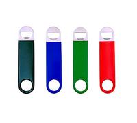 JZK 4 x Nero Rosso Verde Blu Acciaio Inox apribottiglie Grandi con Manico Strato in Gomma Antiscivolo, Apri Bottiglie Birra per Festa casa e Bar per Barman