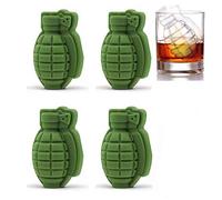 JZK 4 x Stampi ghiaccio divertenti in silicone a forma granata cubetti ghiaccio da cocktail per dolci 3D gesso resina sapone cioccolato pasta di zucchero