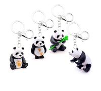 JZK 4x 3D Portachiavi panda Porta chiavi bomboniere per feste compleanno a tema panda gigante, Regalo Festa tema Cina cinese, omaggi regalino ringraziamento per amanti panda gadget