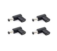 JZK 4x adattatori 12 V USB tipo C femmina a maschio DC 5,5 x 2,1 mm, connettore USB C ad angolo retto a 90 gradi a jack a cilindro DC da 5,5 x 2,1 mm per router, luce LED, fotocamera