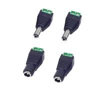 JZK 4x DC Adattatore, connettore adattatore alimentazione DC 5.5 mm x 2.1 mm, adattatore spina e jack DC maschio e femmina 5.5 x 2.1 mm per telecamera sicurezza CCTV, striscia luminosa a LED, router