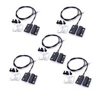 JZK 5 set Allarmi con sensore di contatto di sicurezza cablato Cancello per finestra Normale chiuso Interruttore reed magnetico nero a montaggio superficiale