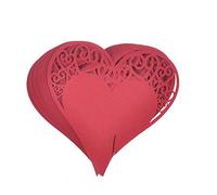 JZK 50 Perlato Rosso Cuore segnaposto segnatavolo segnabicchiere bomboniera per Matrimonio Compleanno Natale Laurea Nascita Battesimo Comunione