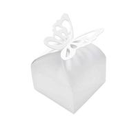 JZK 50x Farfalla Bianco Scatola portaconfetti Porta Confetti scatolina bomboniera segnaposto portariso per Matrimonio Compleanno Comunione Nascita Natale Festa