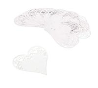 JZK 50X Perlato Bianco Cuore segnaposto segna posto tavolo bicchiere segnatavolo segnabicchiere bomboniera per Matrimonio Compleanno Natale Nascita Battesimo Comunione Laurea