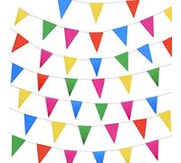 JZK 80 Metri bandierine triangolari Multicolori Festone Striscione Decorazione Natale Halloween Festa Compleanno Matrimonio Battesimo Laurea Pasqua Giardino