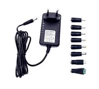 JZK Adattatore da 9 V AC a DC con 8 adattatori a spina DC, alimentatore da 9 V 2 A, 9 Volt 2 Ampere, cavo di ricarica DC, adattatore inverter, trasformatore per stampante, telecamera CCTV