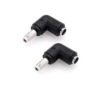 JZK Adattatore per spina jack DC femmina 5,5 x 2,1 mm a maschio da 5,5 x 2,5 mm, adattatore per connettore alimentazione DC, convertitore da maschio 5525 a femmina 5521 con angolo 90 gradi